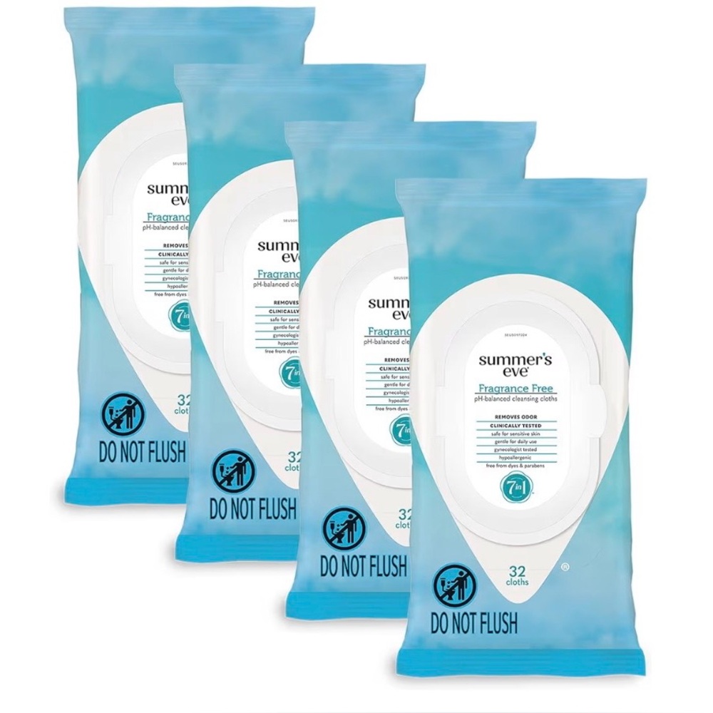 Summer’s Eve Fragrance Free Feminine Wipes-4 Packs